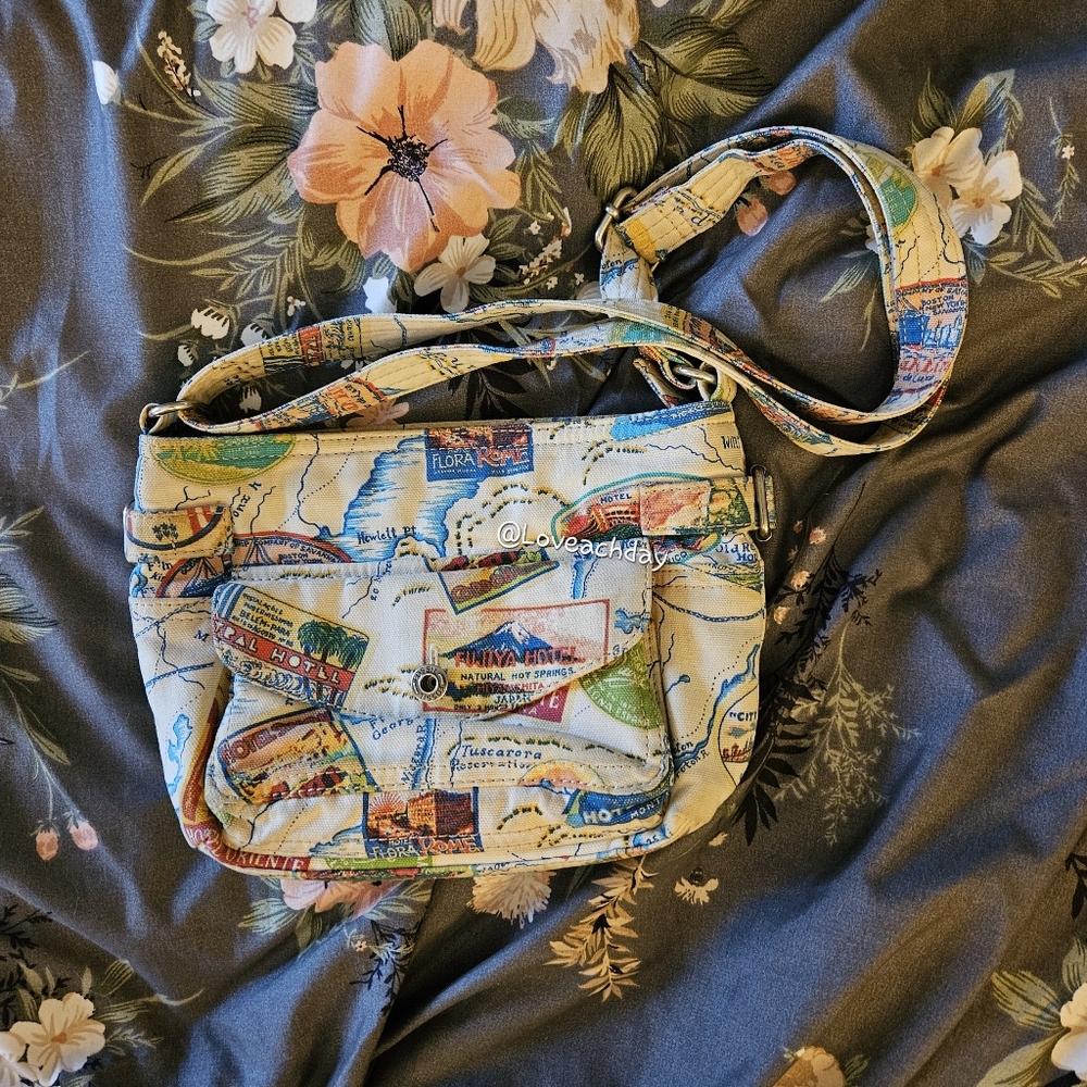 ✨️Vintage Fossil World Traveler Canvas Crossbody - St. Moritz